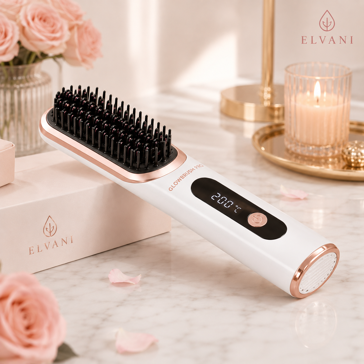 GlowBrush Pro — Intelligent stylingborste för kort hår