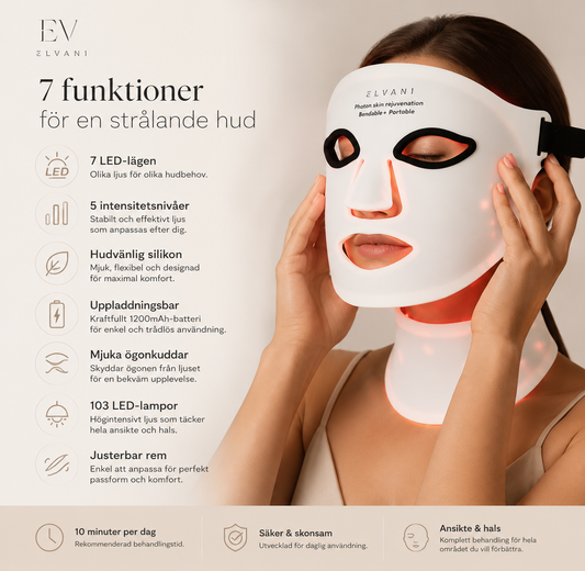Elvani GlowTech – 7-i-1 LED Ansiktsmask