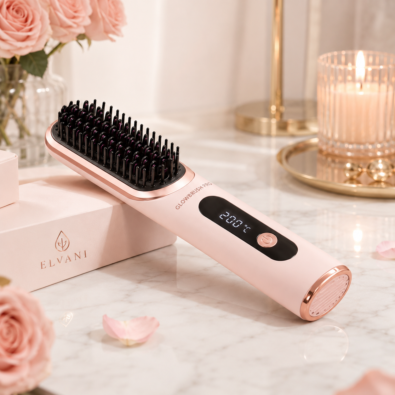 GlowBrush Pro — Intelligent stylingborste för kort hår