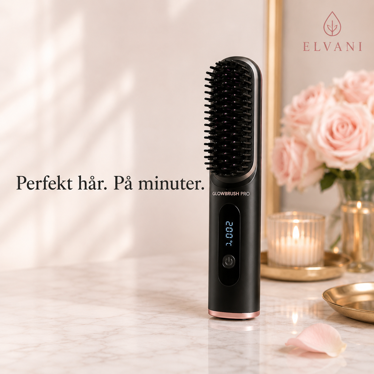 GlowBrush Pro — Intelligent stylingborste för kort hår