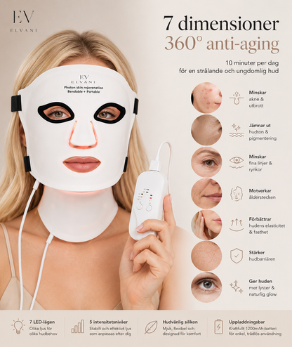Elvani GlowTech – 7-i-1 LED Ansiktsmask